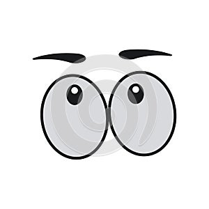 Ð¡omic eye cartoon vector illustration expression character icon. Face emotion element symbol fun. Cute and happy eyebrow humor
