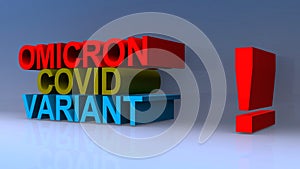 Omicron covid variant on blue