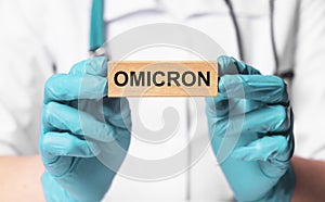 Omicron, omikron corona variant concept photo