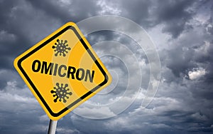 Omicron virus warning sign photo