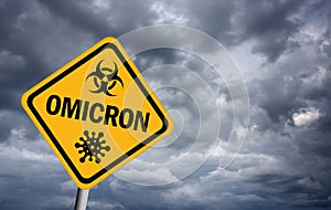 Omicron strain sign, new corona virus variant photo
