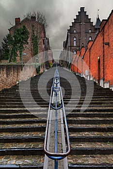 Ominous clouds staircase Liege