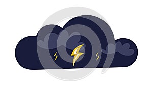 Ominous Dark Cloud with Multiple Lightning Vector, vector design Generative AI