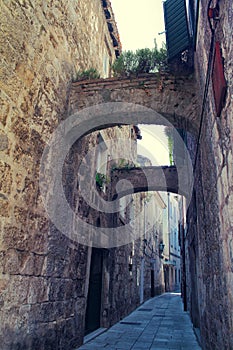 Omis old town street, Croatia