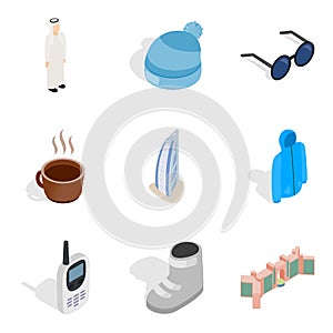 Omission icons set, isometric style