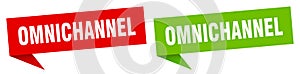 omnichannel banner. omnichannel speech bubble label set.