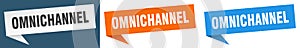 omnichannel banner. omnichannel speech bubble label set.