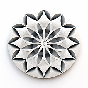 Omnus Design: Geometric 3d Rendering Of Abstract Flower Inspired By Julio Le Parc