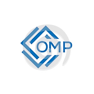 OMP letter logo design on white background. OMP creative circle letter logo concept