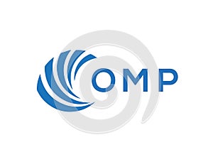 OMP letter logo design on white background. OMP creative circle letter logo