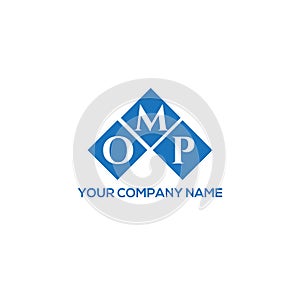 OMP letter logo design on WHITE background. OMP creative initials letter logo concept.