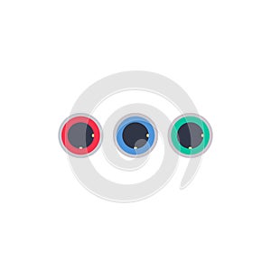 omponent video female plug pc universal connector icon. Vector graphic illustration of Port in flat style.