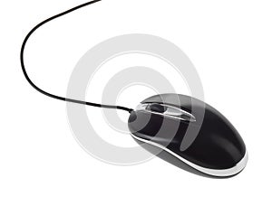 ÃÂ¡omputer mouse with cable on white background