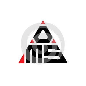 OMS triangle letter logo design with triangle shape. OMS triangle logo design monogram. OMS triangle vector logo template with red