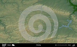 Omurtag outlined, Bulgaria. Physical