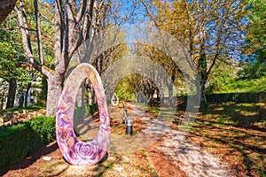 Ona park town near Burgos, Castile and León, Spain with beautiful green trees