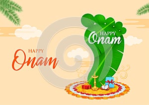 Onam celebration background for Happy Onam festival of South India Kerala