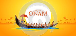 Onam celebration background for Happy Onam festival of South India Kerala