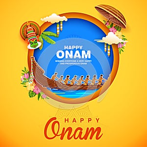 Onam celebration background for Happy Onam festival of South India Kerala