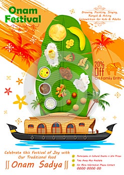Onam feast on banana leaf