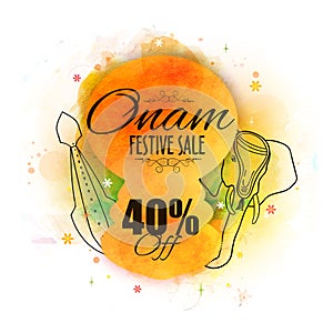 Onam Festive Sale Poster, Banner or Flyer design.