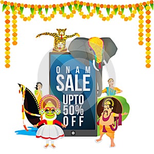 Onam Sale Poster, Banner or Flyer design.