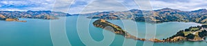 Onawe peninsula near Akaroa inside of Banks peninsula, New Zealand