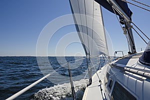 Onboard sailing yacht