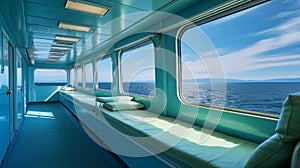 Seagoing cabin: Ferry boat accommodation for onboard travel.AI Generated photo