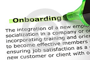 Onboarding Highlighted With Green Marker