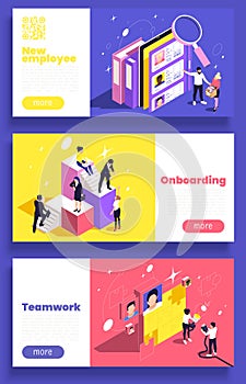 Onboarding Isometric Banners Set