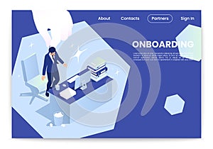Onboarding Isometric Web Page