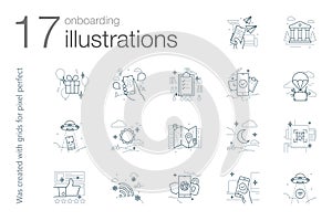 Onboarding outline illustrations