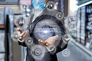 Onboarding process business concept