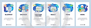 Website and mobile app onboarding screens vector template