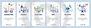 Website and mobile app onboarding screens vector template