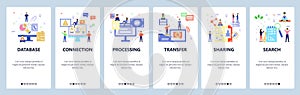 Website and mobile app onboarding screens vector template