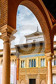 Entrance to the Real Alcazar de Sevilla in Andalusia in the south of Spain. photo