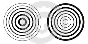 ÃÂ¡oncentric circles set, epicentre radar icon - vector
