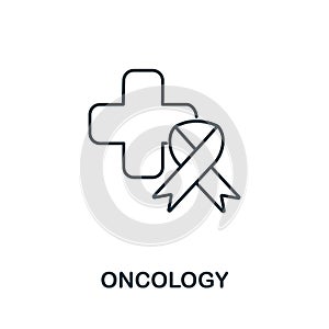 Oncology icon from medical collection. Simple line element Oncology symbol for templates, web design and infographics