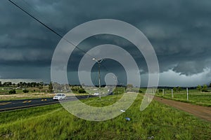 Oncoming hailstorm afternoon