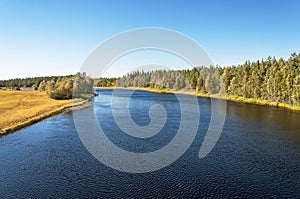 Onda River in Karelia, summer time photo