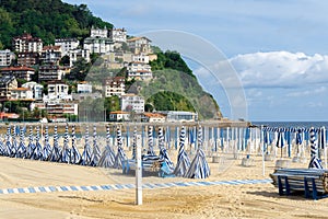 Ondarreta beach in a sunny day, Donostia-San Sebastian, Spain photo