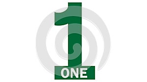 ONE 1 - Text and Number - Green color 1