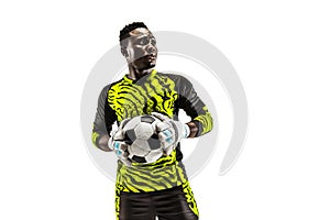 One african soccer player goalkeeper