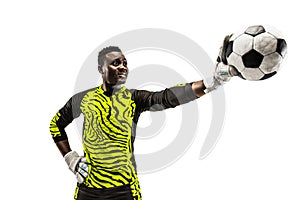 One african soccer player goalkeeper