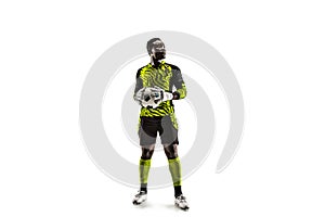 One african soccer player goalkeeper