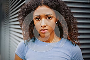 One alone black young woman feeling sad and blue