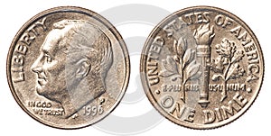 One american dime coin