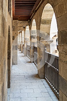 One of the arcades surrounding the courtyard of caravansary of Bazaraa, Cairo, Egypt